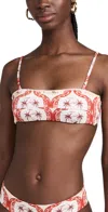 FARM RIO SUMMER BEACH BANDEAU TOP SUMMER BEACH OFF-WHITE