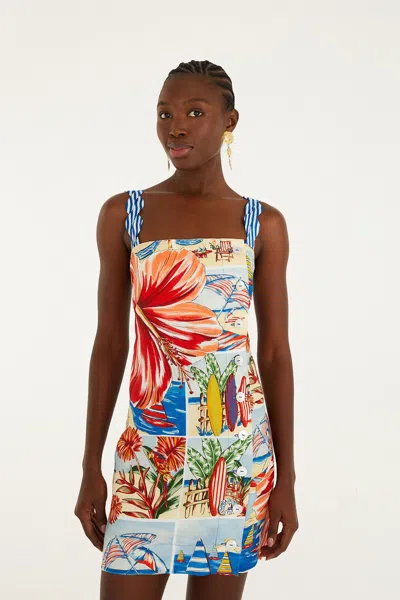 Farm Rio Summer Diary Multicolor Mini Dress
