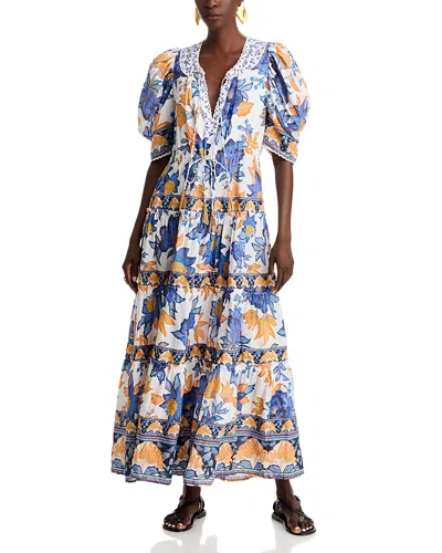 Farm Rio Summer Flowers Maxi Dress In Summer Flowers Off-white