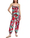 Farm Rio Red Summer Foliage Jumpsuit Summer Foliage Red In Red