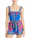 Farm Rio Summer Fruit Scarf Romper In Summer Fruit