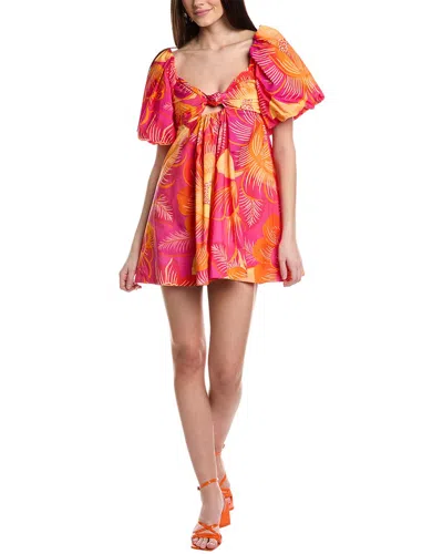 Farm Rio Summer Garden Ombre Mini Dress In Multi