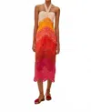 Farm Rio Summer Gradient Ombre Richelieu Midi Dress In Multi In Multi