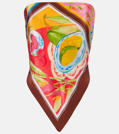Farm Rio Summer Picnic Printed Top In Multi