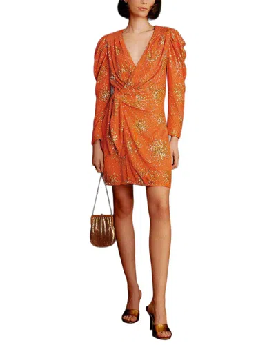 Farm Rio Sunny Mood Sequin Mini Dress In Orange
