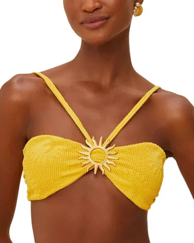 Farm Rio Sunny Moon Bandeau Bikini Top In Yellow