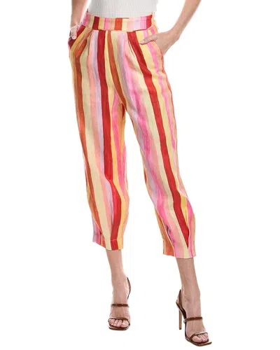 Farm Rio Sunny Stripe Pants In Pink