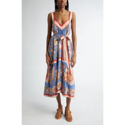 Farm Rio Super Bloom Tapestry Cotton Blend Dress