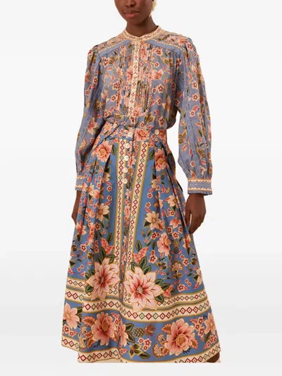 Farm Rio Superbloom Tapestry-print Skirt In Multi