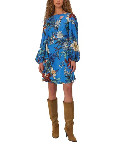 Farm Rio Surreal Flowers Blue Wrap Mini Dress