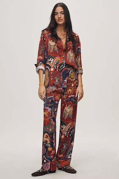 Farm Rio Surreal Printed Pants In Multi