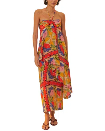 FARM RIO FARM RIO SURREAL SCARF SAND SLEEVELESS MAXI DRESS