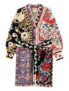 Farm Rio Floral-patchwork Cardi-coat In Multi