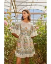 Farm Rio Sweet Bloom Cotton Eyelet Shift Dress In Off-white