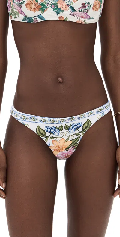 Farm Rio Sweet Bloom Bouquet Full Low Bikini Bottoms Sweet Bloom Bouquet Off-white