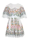 Farm Rio Sweet Bloom Bouquet Mini Dress In White