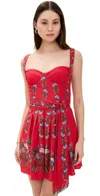 Farm Rio Sweet Bloom Bouquet Mini Dress Sweet Bloom Bouquet Red In Sweet Bloom Bouquet Red