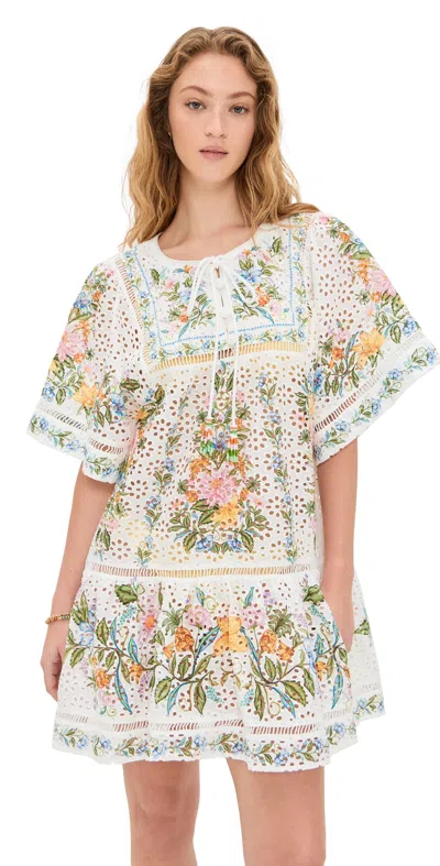 Farm Rio Sweet Bloom Bouquet Short Cover Up Sweet Bloom Bouquet Off-white