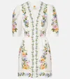 Farm Rio Off-white Sweet Bloom Dreamscape Organic Cotton Mini Dress In Sweet Bloom Dreamscape