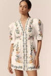 Farm Rio Off-white Sweet Bloom Dreamscape Organic Cotton Mini Dress In White