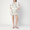 Farm Rio Off-white Sweet Bloom Dreamscape Organic Cotton Mini Dress In White