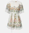 Farm Rio Sweet Bloom Cotton Eyelet Shift Dress In Multicoloured