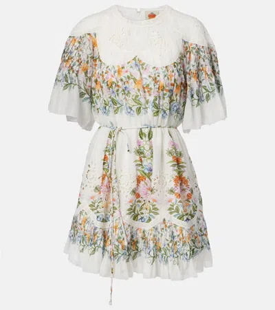 FARM RIO SWEET BLOOM FLORAL COTTON MINIDRESS