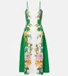 Farm Rio Sweet Bloom Dreamscape Linen Blend Midi Sundress In Multicoloured