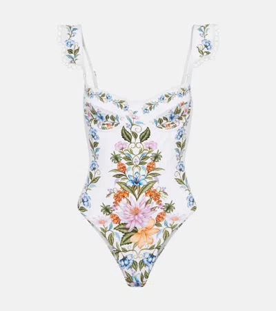 FARM RIO SWEET BLOOM RUFFLED SWIMSUIT
