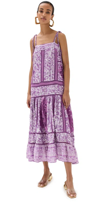 Farm Rio Sweet Garden Sleeveless Maxi Dress Sweet Garden Lilac In Sweeat Garden Lilac