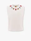 Farm Rio T-shirt In Cotone Con Applicazioni Floreali