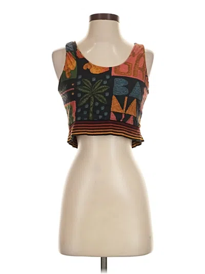 Pre-owned Farm Rio Tank Top Brown Square Neckline Tops