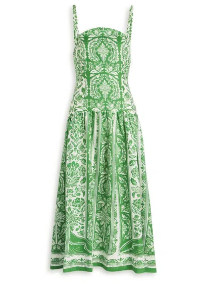 Farm Rio Tapestry Printed Linen Midi Dress