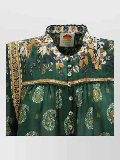 Farm Rio Tayla Paisley Floral Long Sleeve Shirt In Multi