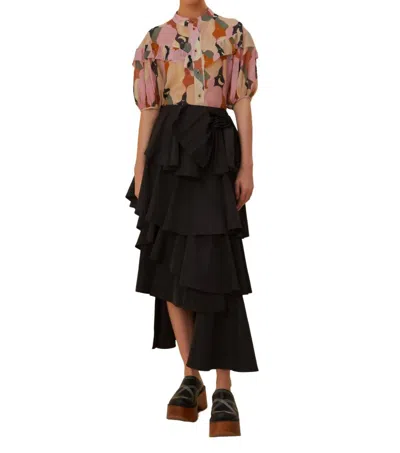 Farm Rio The Kiss Short Sleeve Blouse In Multi
