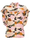 Farm Rio The Kiss Short Sleeve Blouse In Pink