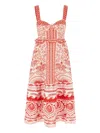 Farm Rio Red River Ride Lenzing Ecovero Euroflax Midi Dress In Multi