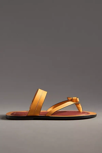 Farm Rio Tie Flat Thong Sandals In Orange