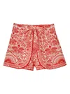 Farm Rio Tie-waist Floral-print Shorts In Multi