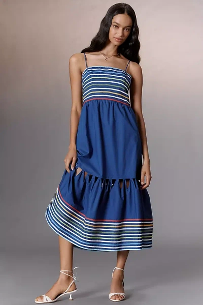 Farm Rio Tiered Cotton Midi Dress