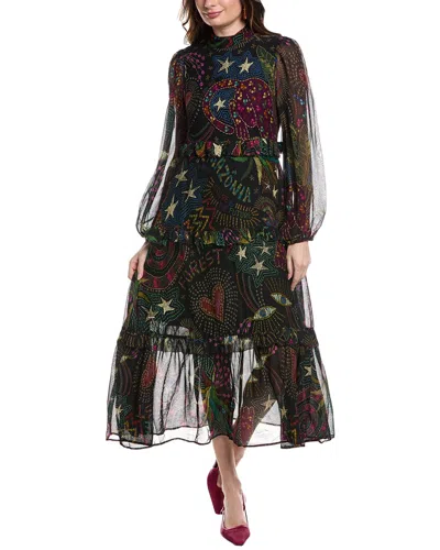 Farm Rio Tiered Maxi Dress In Black
