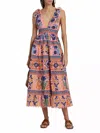 Farm Rio Seashell Tapestry Cotton Midi Dress In Multi