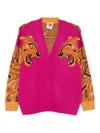 Farm Rio Tiger-motif Cardigan In Pink