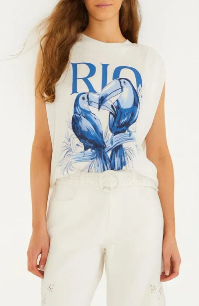 Farm Rio Toucan Rio Graphic Cap Sleeve Tank Top In Multi