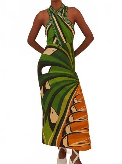 FARM RIO TOUCAN TREE DRESS IN GREEN