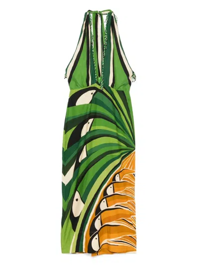Farm Rio Toucan Tree Maxi Dress In Green