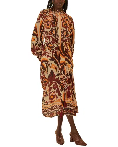 Farm Rio Toucans Scarf Cream Maxi Dress In White