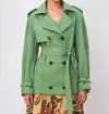 Farm Rio Trench Coat In Green In Green