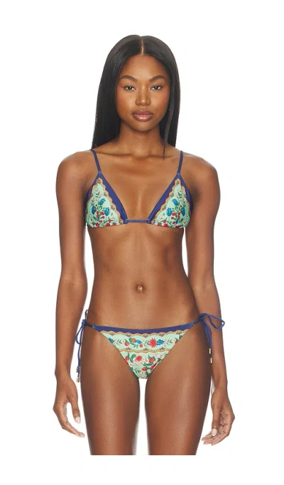 Farm Rio Triangle Bikini Top In Black