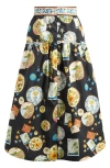 Farm Rio Trip Souvenir Print Cotton Skirt